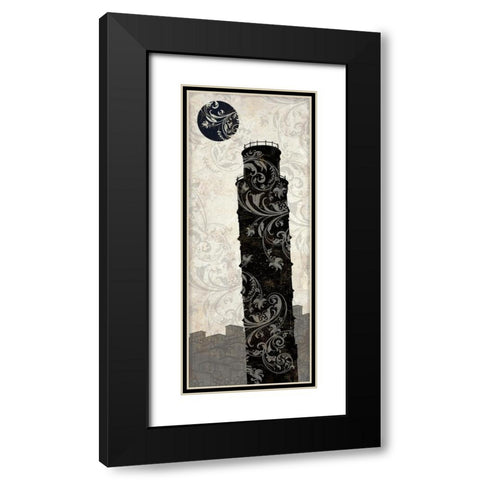Moon over Pisa Black Modern Wood Framed Art Print with Double Matting by Color Bakery