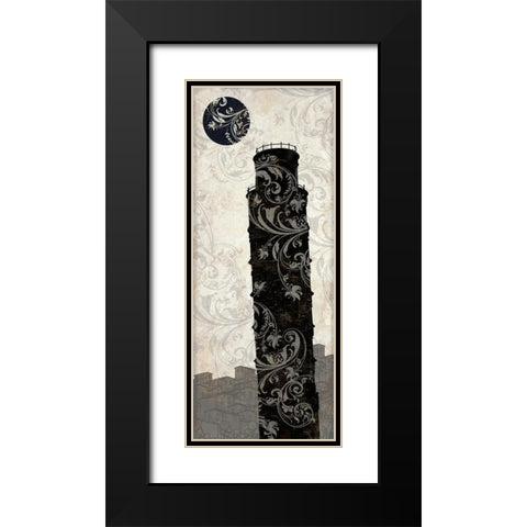 Moon over Pisa Black Modern Wood Framed Art Print with Double Matting by Color Bakery