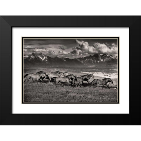 Mountain Range Mavericks Black Modern Wood Framed Art Print with Double Matting by Dearing, Lisa