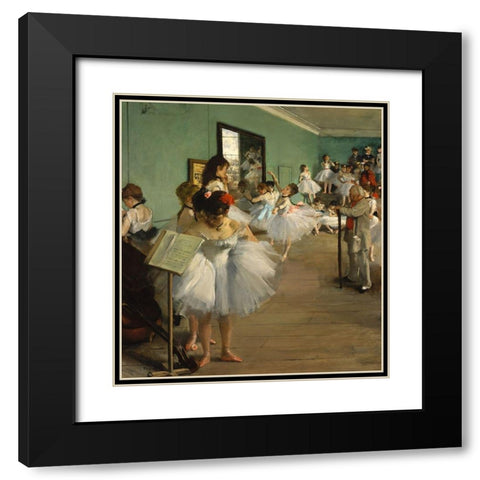 The Dance Class Black Modern Wood Framed Art Print with Double Matting by Degas, Edgar