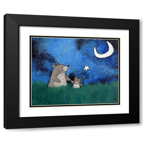 Two Bears Black Modern Wood Framed Art Print with Double Matting by Doss, Andrea