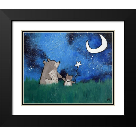 Two Bears Black Modern Wood Framed Art Print with Double Matting by Doss, Andrea
