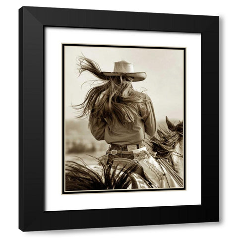 Cowgirl Black Modern Wood Framed Art Print with Double Matting by Dearing, Lisa
