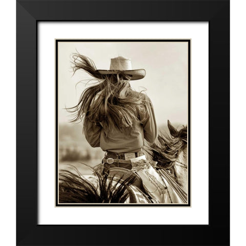 Cowgirl Black Modern Wood Framed Art Print with Double Matting by Dearing, Lisa
