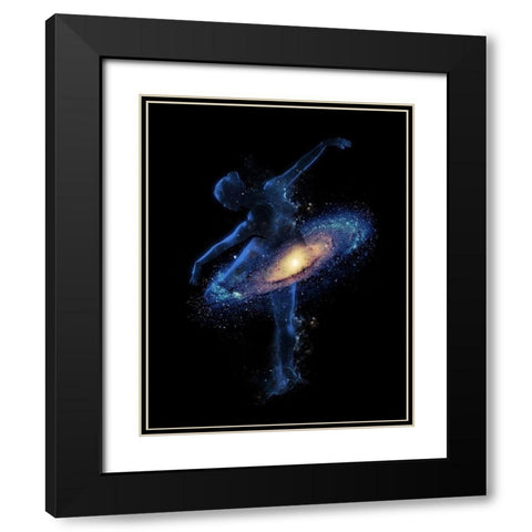 Cosmic Dance Black Modern Wood Framed Art Print with Double Matting by Farkas, Robert