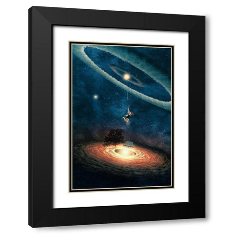 My Dream House in Another Galaxy Black Modern Wood Framed Art Print with Double Matting by Flores, Paula Belle