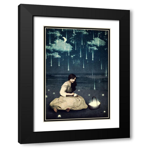 A Basket of Wishes Black Modern Wood Framed Art Print with Double Matting by Flores, Paula Belle