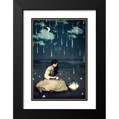A Basket of Wishes Black Modern Wood Framed Art Print with Double Matting by Flores, Paula Belle