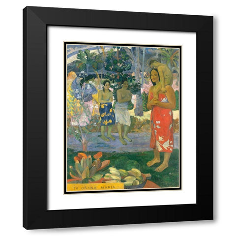 la Orana Maria (Hail Mary) Black Modern Wood Framed Art Print with Double Matting by Gauguin, Paul