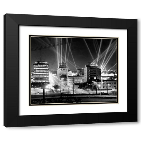 Hollywood Premiere of the Cinerama Dome 1963 Black Modern Wood Framed Art Print with Double Matting by Unknown