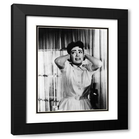 Joan Crawford 1956 Autumn Leaves Black Modern Wood Framed Art Print with Double Matting by Unknown
