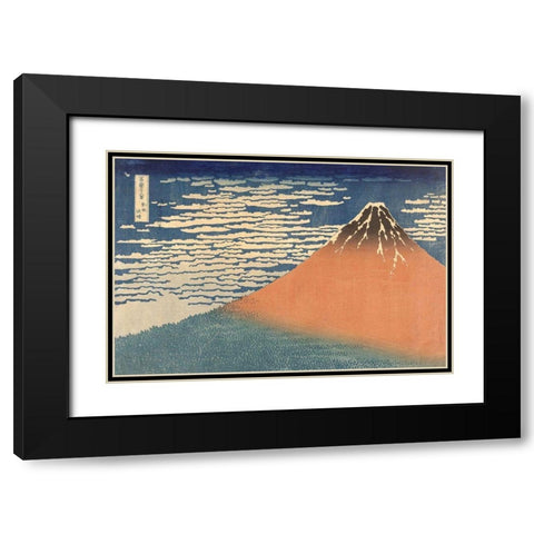 Fine Wind, Clear Morning (Gaifu Kaisei), 1832 Black Modern Wood Framed Art Print with Double Matting by Hokusai, Katsushika