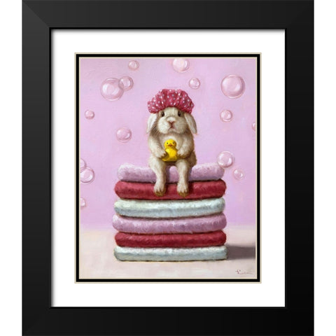 Bath Day Black Modern Wood Framed Art Print with Double Matting by Heffernan, Lucia