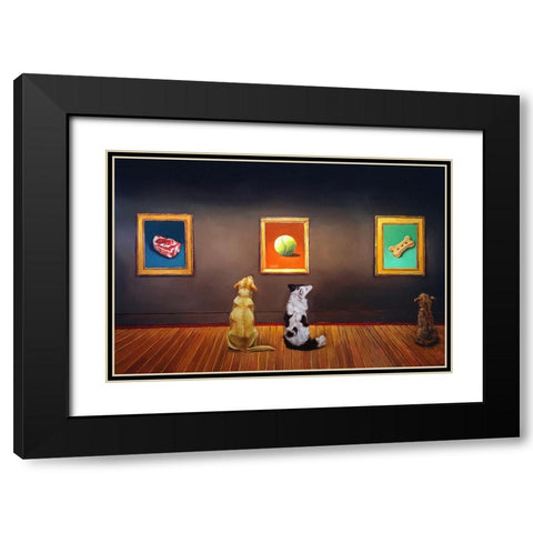 Dog Museum Black Modern Wood Framed Art Print with Double Matting by Heffernan, Lucia