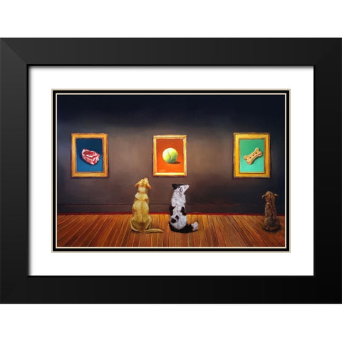 Dog Museum Black Modern Wood Framed Art Print with Double Matting by Heffernan, Lucia