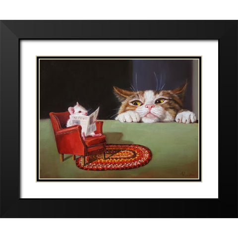Uninvited Black Modern Wood Framed Art Print with Double Matting by Heffernan, Lucia