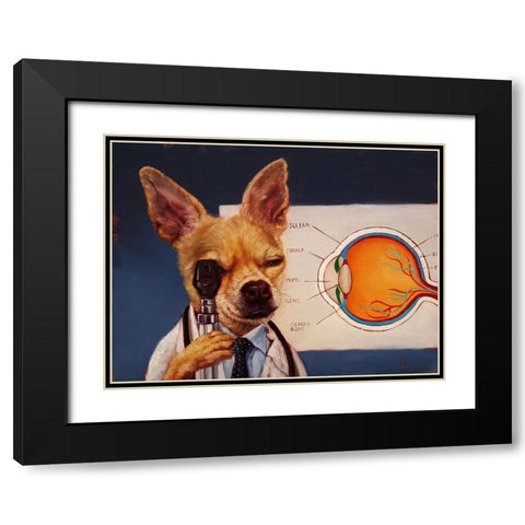 Seeing Eye Dog Black Modern Wood Framed Art Print with Double Matting by Heffernan, Lucia