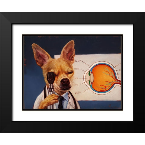 Seeing Eye Dog Black Modern Wood Framed Art Print with Double Matting by Heffernan, Lucia