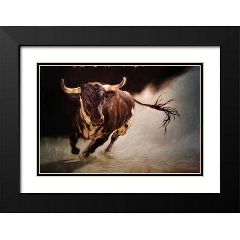 El Toro 2 Black Modern Wood Framed Art Print with Double Matting by Heffernan, Lucia