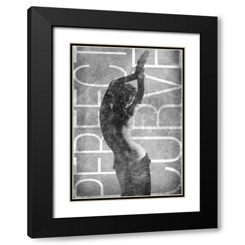 Perfect Curve Black Modern Wood Framed Art Print with Double Matting by GraphINC
