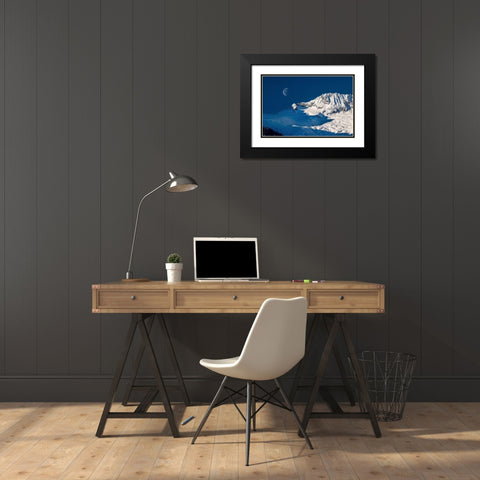 Moon Black Modern Wood Framed Art Print with Double Matting by Kostka, Vladimir
