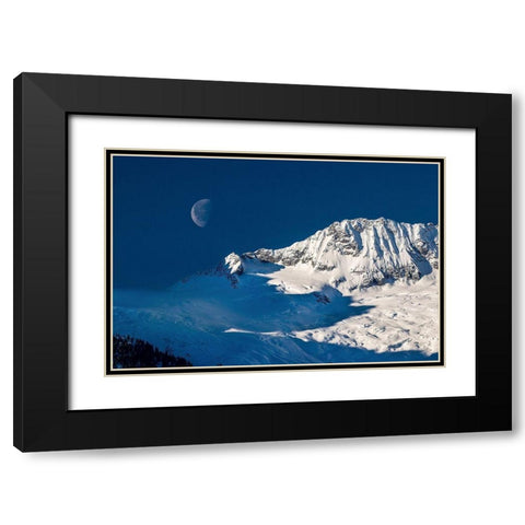 Moon Black Modern Wood Framed Art Print with Double Matting by Kostka, Vladimir