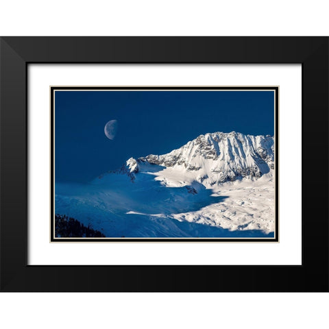 Moon Black Modern Wood Framed Art Print with Double Matting by Kostka, Vladimir