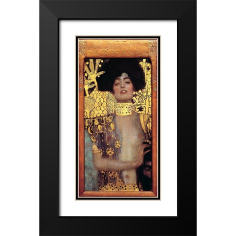 Judith I Black Modern Wood Framed Art Print with Double Matting by Klimt, Gustav