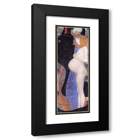 The Hope I Black Modern Wood Framed Art Print with Double Matting by Klimt, Gustav