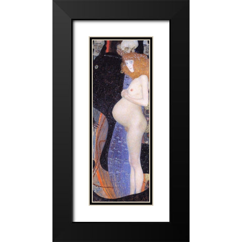 The Hope I Black Modern Wood Framed Art Print with Double Matting by Klimt, Gustav