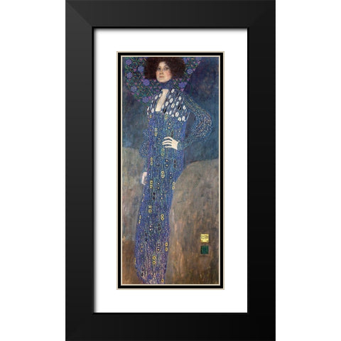 Portrait of Emilie Floge Black Modern Wood Framed Art Print with Double Matting by Klimt, Gustav