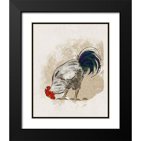 Scratch Black Modern Wood Framed Art Print with Double Matting by Louis, Shanda