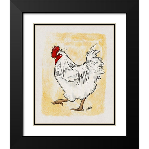 Steppin Out Black Modern Wood Framed Art Print with Double Matting by Louis, Shanda