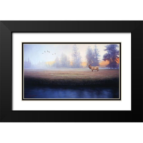 Morning Splendor Black Modern Wood Framed Art Print with Double Matting by Manocchia, Adriano