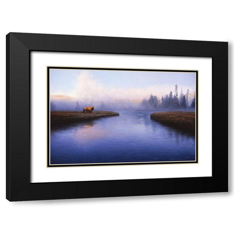 The Mist Black Modern Wood Framed Art Print with Double Matting by Manocchia, Adriano
