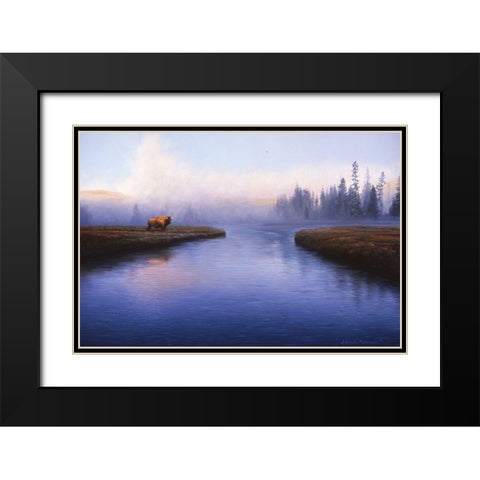 The Mist Black Modern Wood Framed Art Print with Double Matting by Manocchia, Adriano