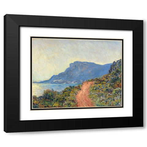 La Corniche near Monaco, 1884 Black Modern Wood Framed Art Print with Double Matting by Monet, Claude