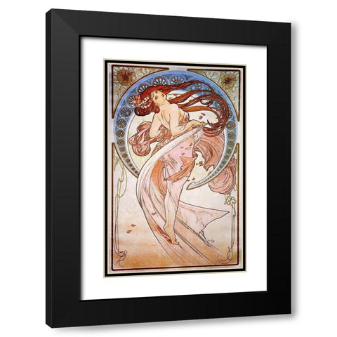 Dance, 1898 Black Modern Wood Framed Art Print with Double Matting by Mucha, Alphonse