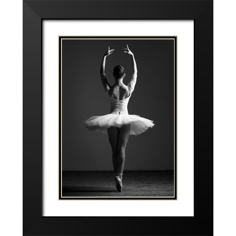 Pirouette Black Modern Wood Framed Art Print with Double Matting by Design Fabrikken