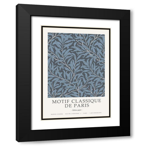 Motif Classique 4 Black Modern Wood Framed Art Print with Double Matting by Design Fabrikken