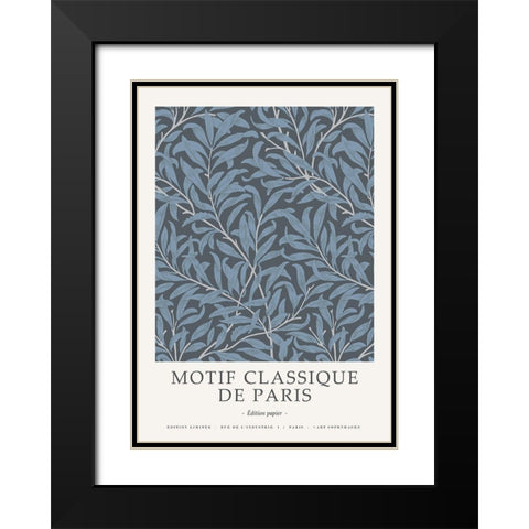 Motif Classique 4 Black Modern Wood Framed Art Print with Double Matting by Design Fabrikken