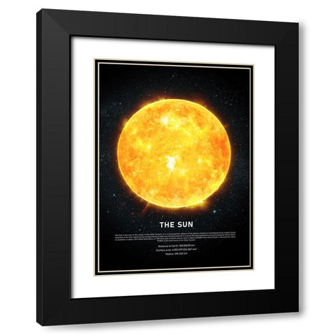The Sun Black Modern Wood Framed Art Print with Double Matting by Design Fabrikken