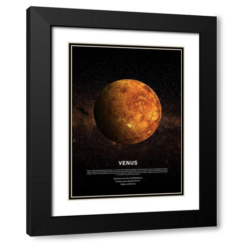 Venus Black Modern Wood Framed Art Print with Double Matting by Design Fabrikken