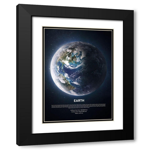 Earth Black Modern Wood Framed Art Print with Double Matting by Design Fabrikken