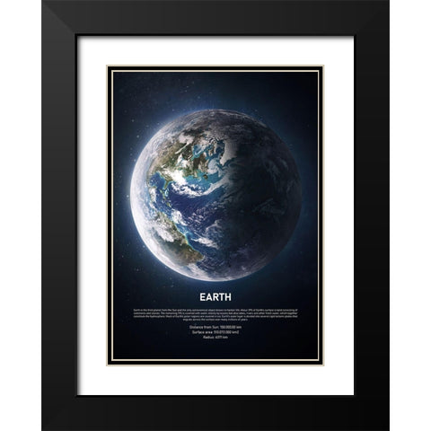 Earth Black Modern Wood Framed Art Print with Double Matting by Design Fabrikken