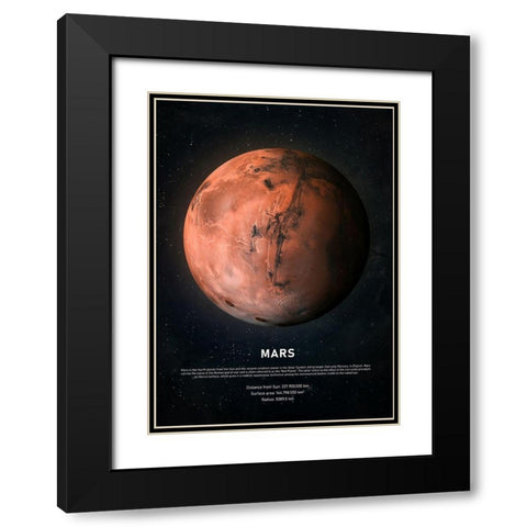 Mars Black Modern Wood Framed Art Print with Double Matting by Design Fabrikken