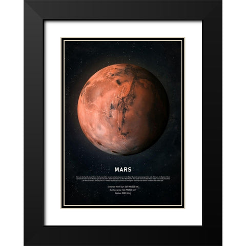 Mars Black Modern Wood Framed Art Print with Double Matting by Design Fabrikken