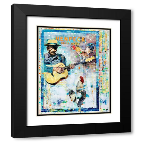 Hen Peck Black Modern Wood Framed Art Print with Double Matting by Anderson, Noland