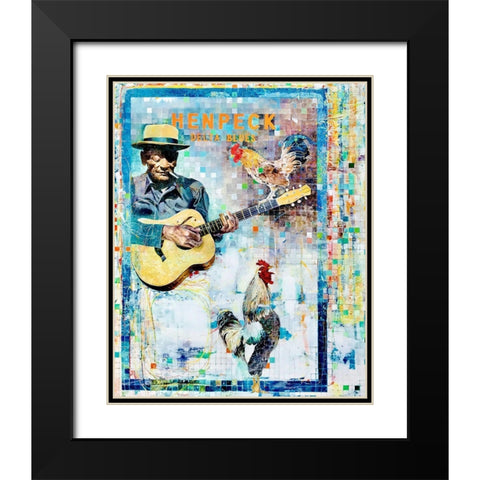 Hen Peck Black Modern Wood Framed Art Print with Double Matting by Anderson, Noland