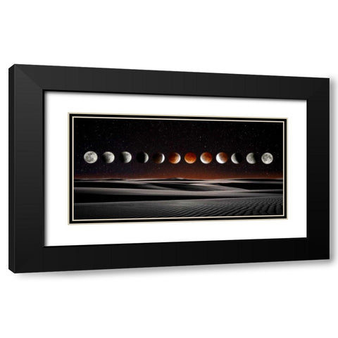 Blood Moon Eclipse Black Modern Wood Framed Art Print with Double Matting by ODell, Dale